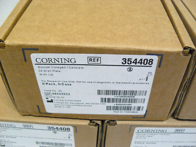 Plaques De Culture Cellware Corning 354408 - Revêtement Collagène I, 24 Puits, Lot De 5, Pour Labo