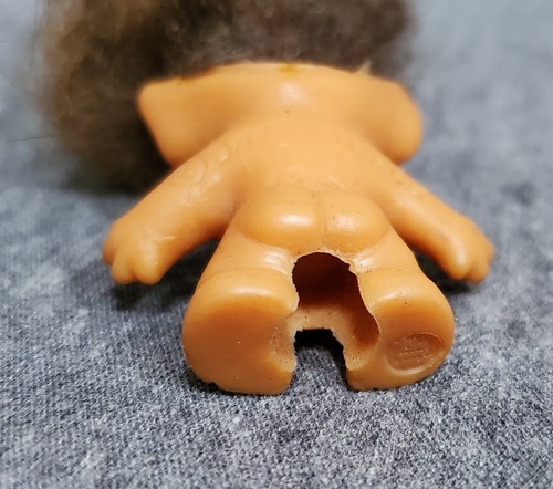 Vintage DAM THINGS 1965 troll doll pencil topper 1.5" - brown hair - Picture 6 of 7