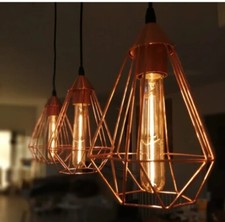 Hängeleuchte  Industriestyle  Pendelleuchte Kupfer 3 Flammig ⭐ BREITE ca. 79 cm