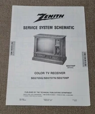 Zenith Service System Schematic Color TV Receiver SD2705G/SD2707N/SD2709P