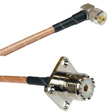 RG400 MINI UHF MALE ANGLE to UHF Female Flange RF Cable FAST-SHIP LOT