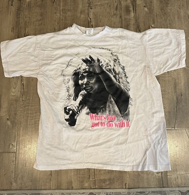 Vintage single stitch, Tina Turner what s love got to do with it white T-shirt X