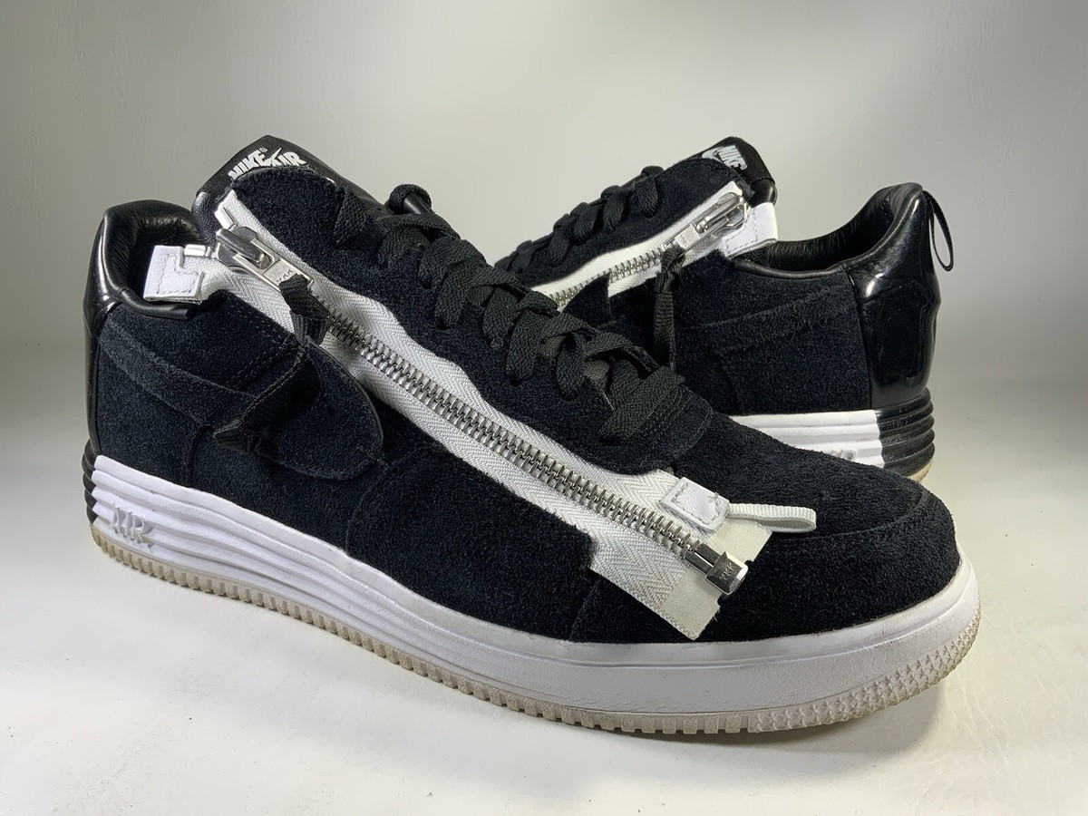 Nike Lunar Force 1 Low Acronym Black White Zipper Rare Mens