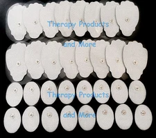 Tens Pads Electrodes (16 LG + 16 SM OVAL) w/ High Conductivity Self-Adhesive Gel