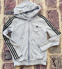 Women's Adidas 3-Stripes Full-Zip Hoodie with "Throw back snaps" Light Blue 