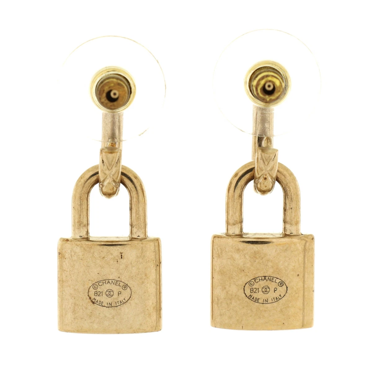 Chanel cheap padlock earrings