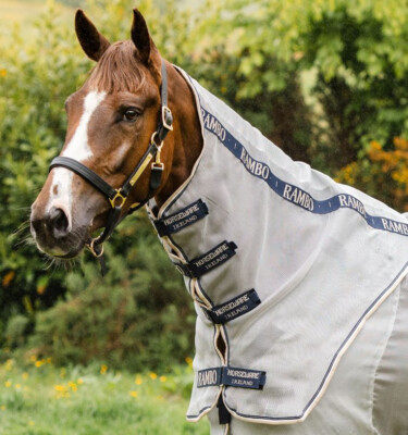 Horseware Rambo Protector Fliegenhaube Nackenschutz Insekten/Mücken/Wanzen/UV Sonnenschutz