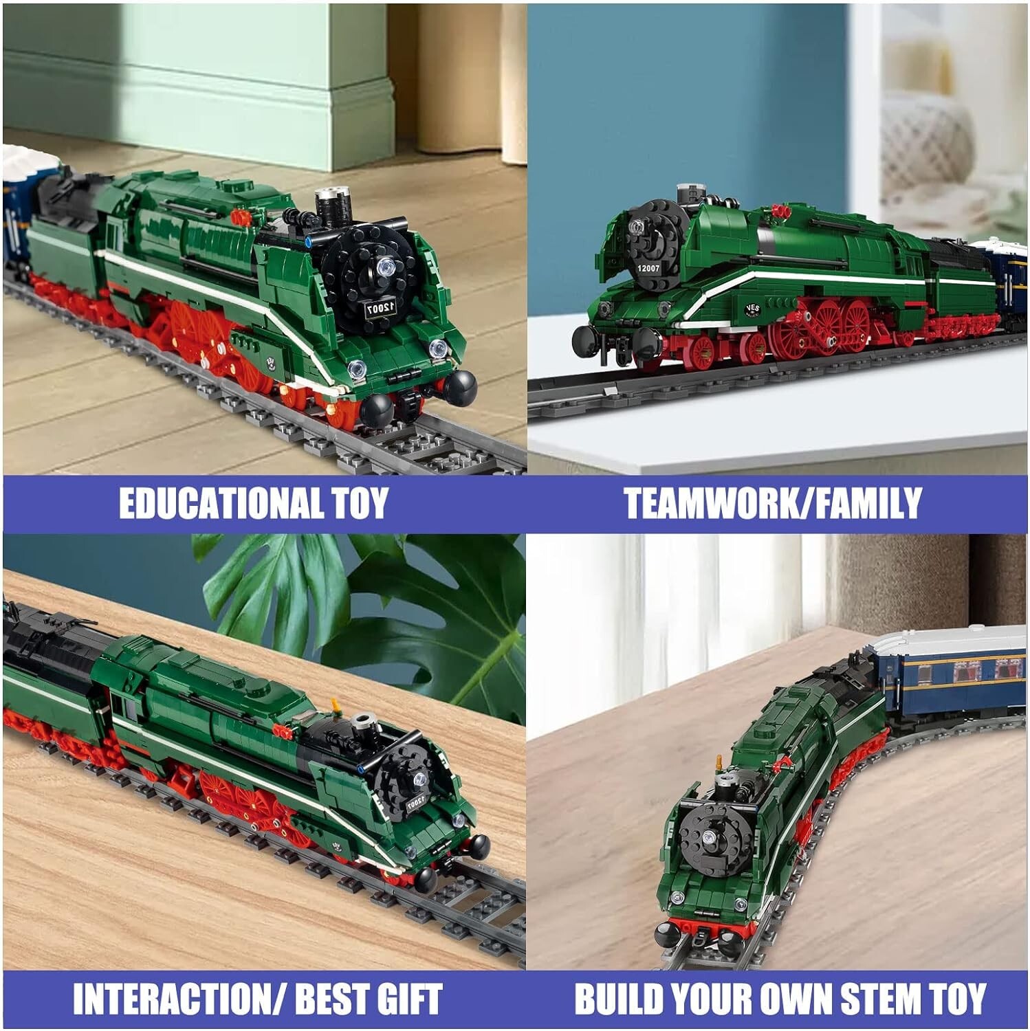 BlocteckToy Orient Express Zug Bausatz - 2515 Teile Mit Speisewagen & Gepäckwagen