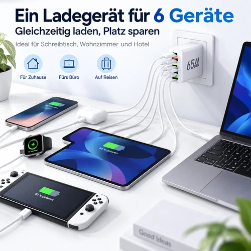 65W 6-Port USB-A & USB-C Charger, photo 4