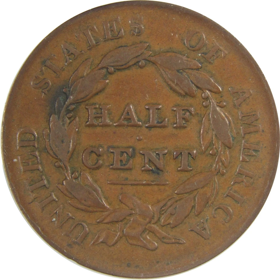 1829 Classic Head Half Cent VF 30 ANACS Copper Penny SKU:CPC0810 - Image 4 of 4