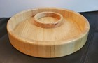 Vintage Cheese/Cracker Tray...Solid Wood With Glass Dome and Condiment Bowl 12"  — photo 5