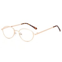 Lesebrille Damen Herren Mode Runde Blaulichtfilter Ultraleicht Metallrahmen C...