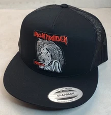 Iron Maiden Metal/Rock Band Embroidered Patch Trucker Hat/YP Classics 6006 Black