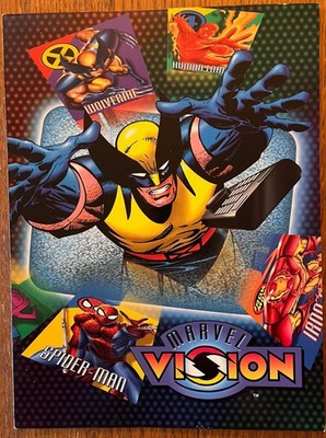 1996 Marvel Vision Advertising Folder (Empty) Fleer/SkyBox Wolverine Spider-Man