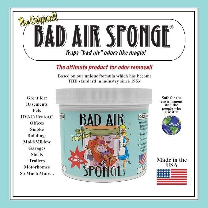 Bad Air Sponge Odor Neutralizer Absorbs and Eliminates Bad Smells 14 oz (2 Pack)