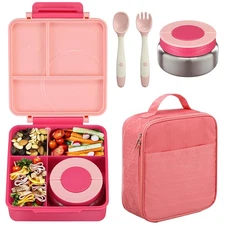 Bento Lunch Box Set for Kids with 8oz Soup Thermo, Leak-Proof Lunch Container...