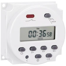 "Digital LCD Timer Switch, DC/AC 12V 16Amp, Programmable, 28 Scheduled Times "