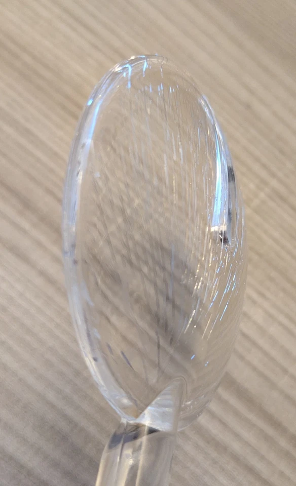 POSATE DA INSALATA GUZZINI LOOK VINTAGE! In plastica trasparente manico cromato! - Immagine 3 di 4