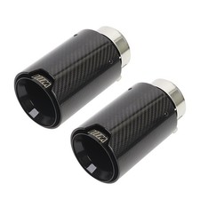 Id 63mm Glossy Black Carbon Fiber Exhaust Tip Fit For M Performance Pipes