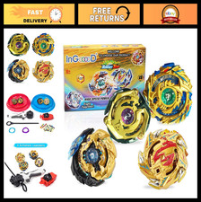 High-Performance Metal Fusion Gyro Toys for Kids - 4 Battling Tops Set with Laun