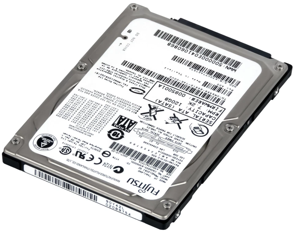 Disco Rigido Fujitsu MHW2120BJ 120GB 7.2K 8MB SATA II 2.5'' - Immagine 2 di 3