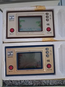 2x Collectable Game & Watch Boxed  FIRE and PARACHUTE games.