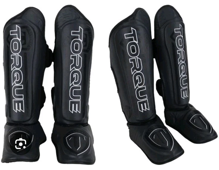 Torque Ghost Velocity PU Leather MMA Fighter Shin Gaurds Black - Image 3 of 3