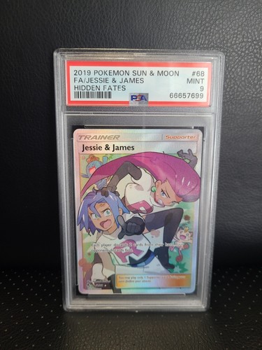 PSA 9 2019 Pok mon Sun Moon Hidden Fates Full Art Jessie And James 