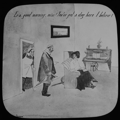 Magic Lantern Slide Set HOW MISS BILK DID THE TAXMAN C1910 DOG TAX COMIC TALE - Picture 4 of 12