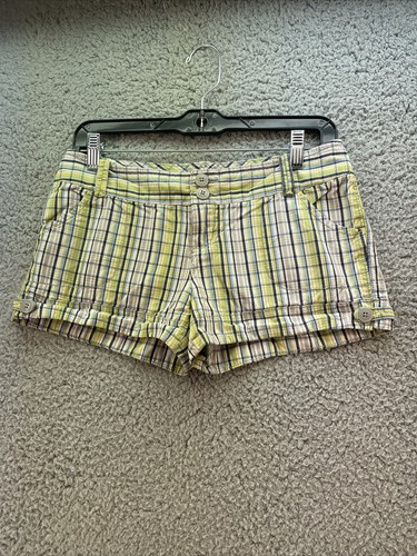 Mossimo supply Shorts Women’s Size 1 Yellow plaid RN 17730 - 第 1/9 張圖片