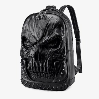 leather skull backpack