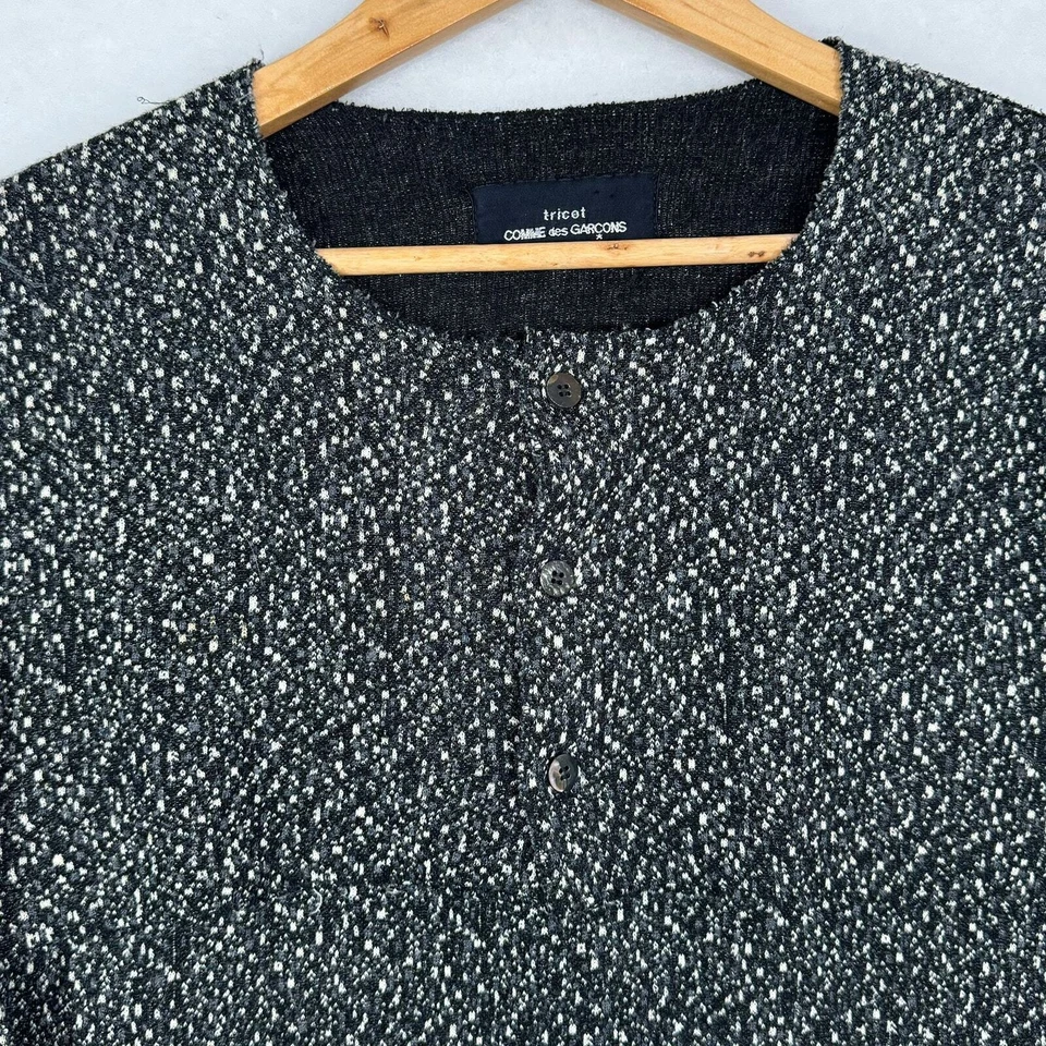Suéter Minimalista Comme Des Garcons Avant Garde Negro Blanco Texturizado Tricot M Foto 3 de 4