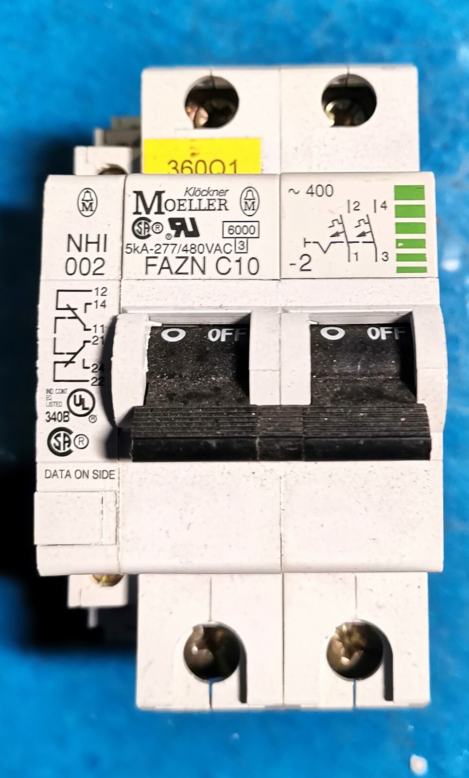 Disjoncteur 10 kA Eaton Moeller FAZ-C10/2 à haut pouvoir de coupure