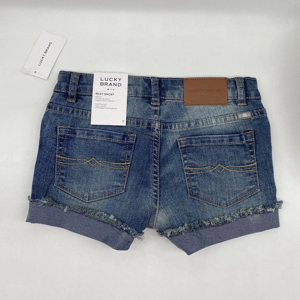 LUCkY BRAND girls Riley Short cuffed distressed denim shorts in