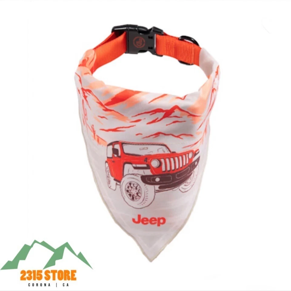 Jeep Backroads Dog Orange Bandana/Collar Adjustable Size Large 18-26” New - Image 3 of 3