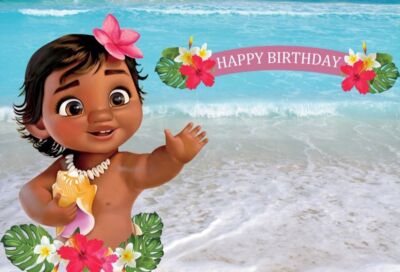 Moana Party Supplies Maui Banner Birthday Backdrop Kids Decor Photo Background
