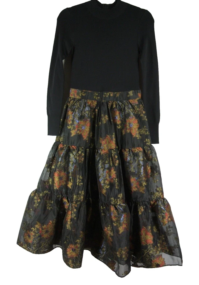 NEW, Ted Baker Audria floral-print knit midi dress in Black Size 4 US 10 #D7966 - Image 2 of 4