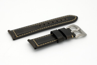 22mm 24mm Crazy Horse Leather Padded Watch Strap For Panerai, Omega, IWC, Tudor