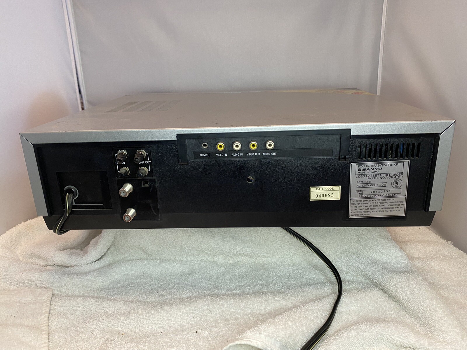 Sanyo Betacord Video Cassette Recorder Model 4010 1985 eBay