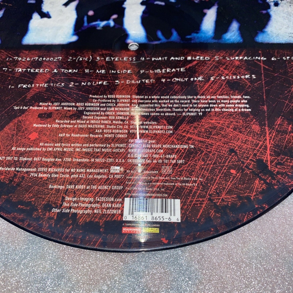 SlipknoT, Self Titled, First Press, 12” Picture Disc, Mint Record