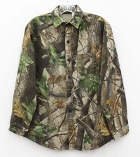 Vintage Liberty Realtree Camouflage Button Front Hunting Shirt Sz XL
