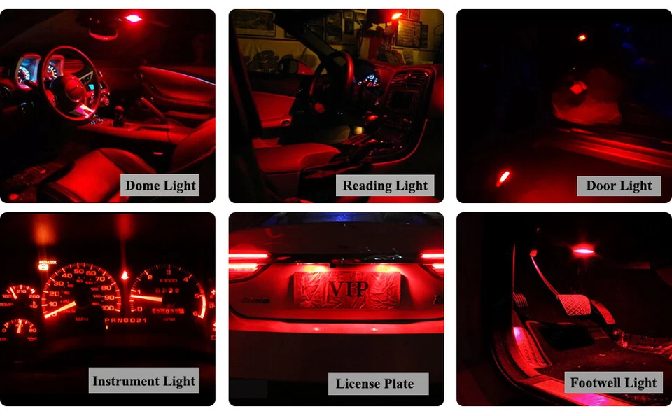 Paquete de 23 luces LED interiores ultra rojas para Audi A6 S6 1998-2004 + HERRAMIENTA Foto 4 de 4