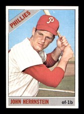 1966 Topps #304 John Herrnstein - Crease Free