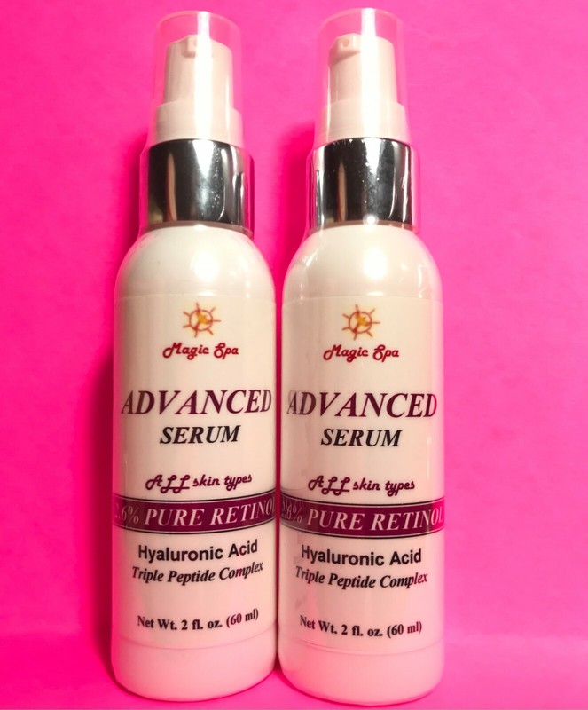 2*2oz HYALURONIC ACID Serum Matrixyl Peptide Retinol Vitamin A, Wrinkle Filler.