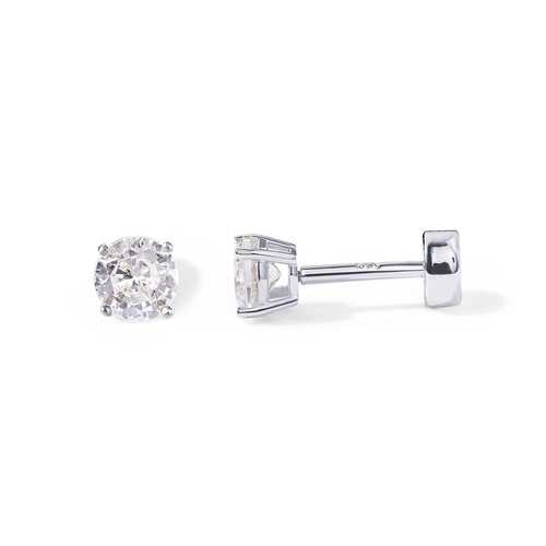 PAVOI 14K Gold Plated Solid 925 Sterling Silver Post Cubic Zirconia Stud Flat...