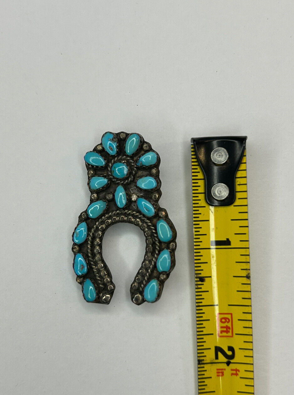 Vintage Native American Sterling And Turquoise Ho… - image 6