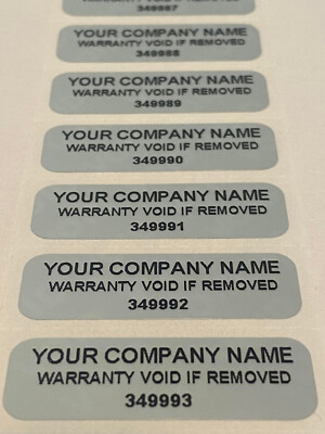 1000 CUSTOM PRINTED SECURITY VOID LABELS ASSET STICKERS SEALS 1.5 X .50 INCH