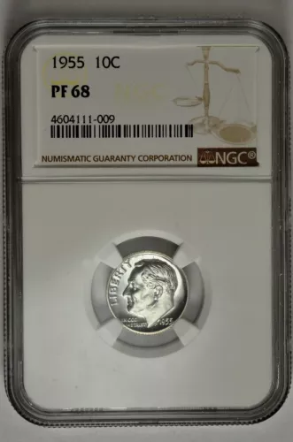 1955 10c Silver Proof Roosevelt Dime NGC PF 68