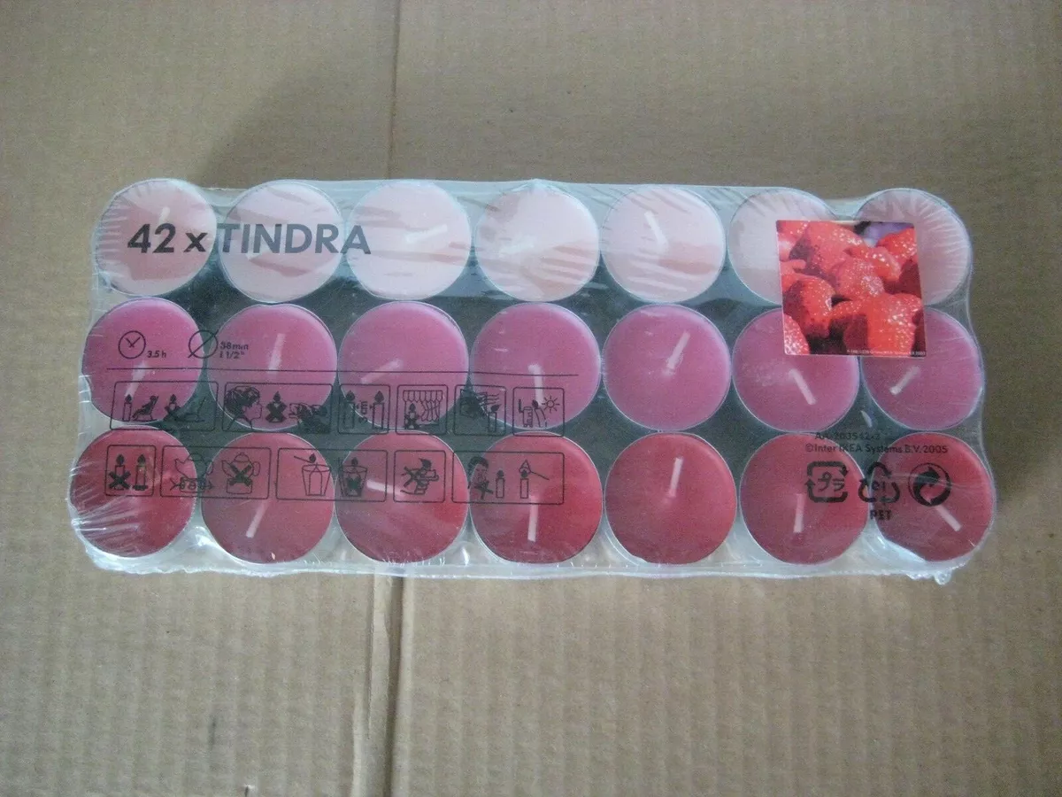 IKEA OF SWEDEN 42 X TINDRA FRAGRANCED Raspberry TEA LIGHTS eBay