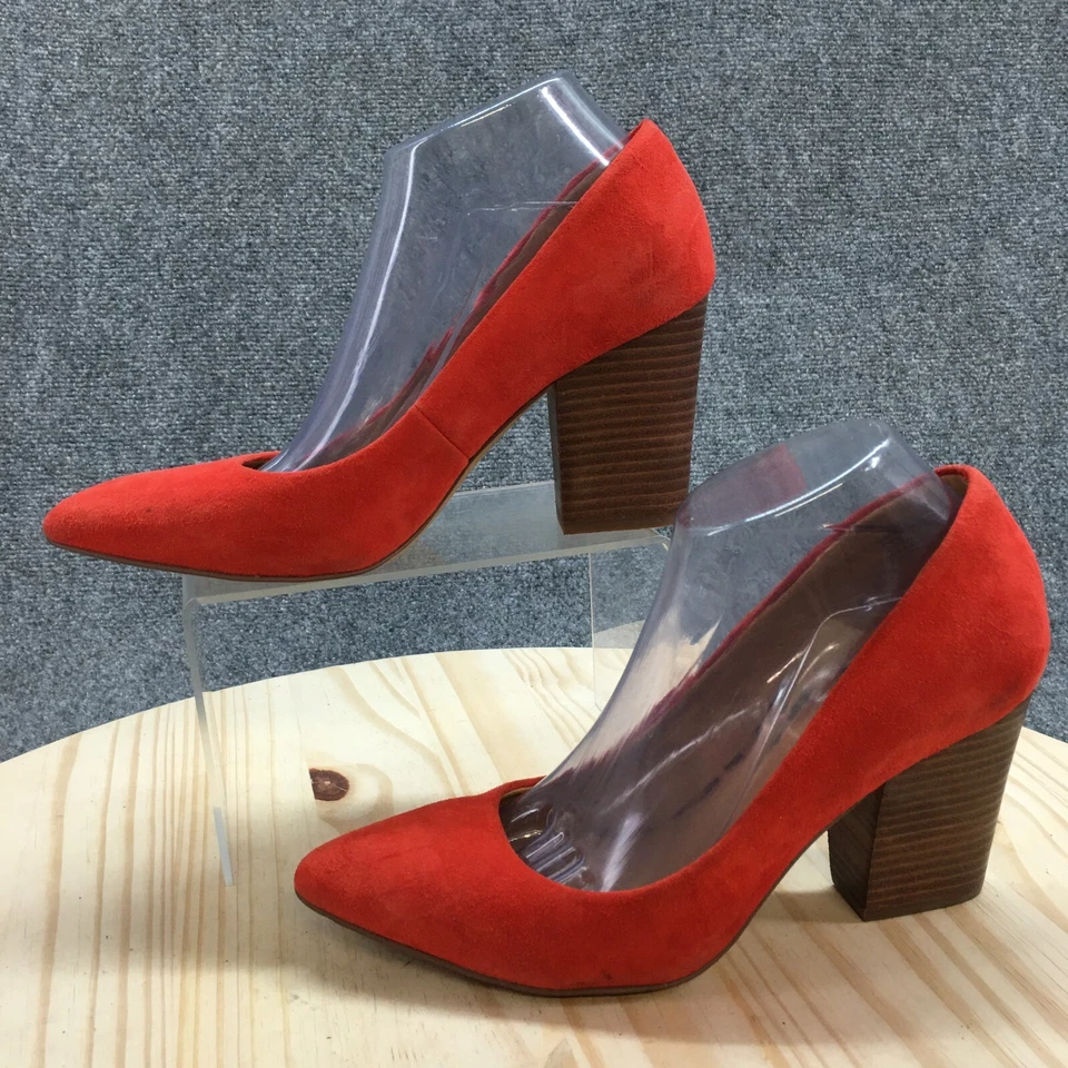 Zapatos Crown Vintage Mujer 9 M Esmmarose Pump Naranja Cuero Sin Cordones Punta Foto 3 de 4